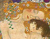 Gustav Klimt Canvas Paintings - Three Ages of Woman - Mother and Child (Detail)